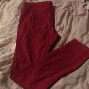 Red skinny jeans